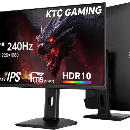 KTC 27" 1080P FHD 240Hz Gaming Monitor, Fast IPS Computer Monitor with Adaptive Sync, HDR10, Height Pivot Tilt Adjustable, Vesa Mount, HDMI/DP/USB, H27F7