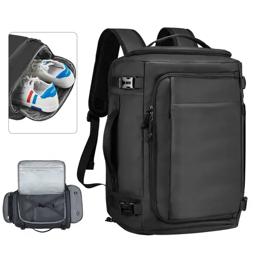 【Back To School 】Travel Backpack - 41L Airline Flight Approved Personal Item Travel Bag, 15.6" Laptop Compartment, Waterproof, Quick Access, 40oz Water Bottle Fit, Durable Compact, Secure, 8 External Pockets, Shoe Compartment, Breathabl, Casual Travel Bac