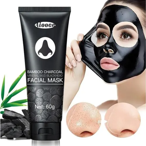 Bamboo Charcoal Black Mask, Pore Cleansing Mask, Clay Face Mask, Latex-Free, Fragrance-Free, Deep Cleansing, Oil Control, Unisex Exfoliating Facial Mask