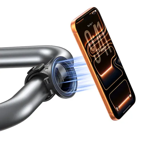Magnetic Adjustable Cellphone Holder - Silicone Strap Mounting, 17x N52 Strong Magnets, Cellphone Stand, Fits iPhone 12+, Android Devices, Carts & Bikes, Fitness Users’ Mobile Accessory