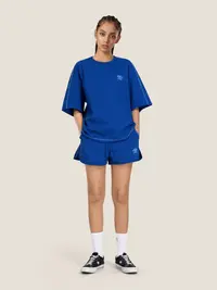 AELFRIC EDEN Cloud 2-Piece Shorts Set, Unisex Soft Stretchy Oversized Tee and Relaxed Streetwear Shorts with Elastic Drawstring, Basic, Fabric, Loose, Pockets, Polyester, Lightweight, Drape, 2 Piece Sets, Two Piece Sets Women, Fit, Woman 2 Piece Set