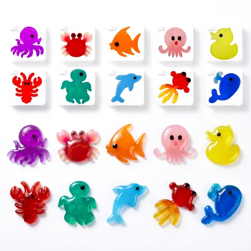 Kiditos 10 Reusable BPA-Free Plastic Molds Only, Magic Water Elf Toy Refill Replacement Accessories, NO Gel & NO Powder, DIY Kids Water Pets Craft Extra Molds, Colorful, Fine Motor Skills