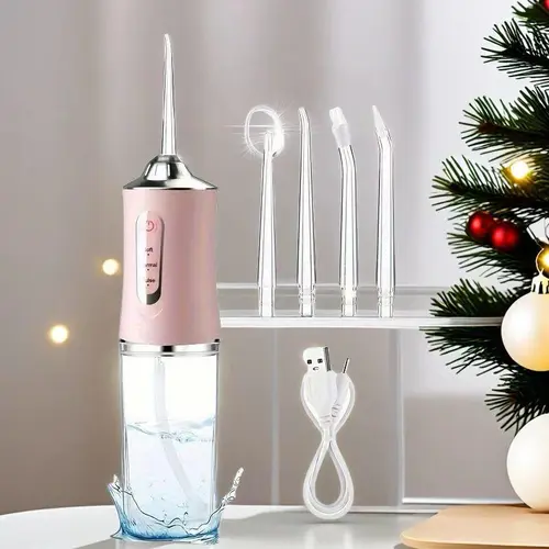 Portable Oral Irrigator, 1 Set Rechargeable Water Flosser, Cordless Water Flossers, Waterproof Cordless Dental Irrigator, Oral Care Tool for Home & Travel