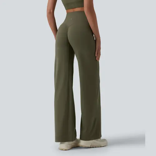 【Creator’s Pick】Halara SoftlyZero High Waisted Tummy Control Straight Leg Ruched Yoga Pants-UPF50+ #BackToSchool