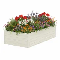 #toolupgrade WORKPRO Outdoor Galvanized Raised Garden Bed, Rust-Resistant Planter Raised Beds for Vegetable, Flowers, Herbs, White