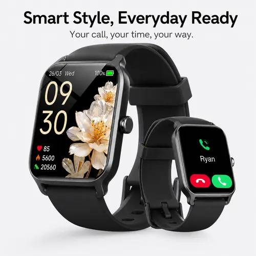 Smart Watch for Men & Women, 2.01" Touchscreen Digital Watch with Basic Step Counter, Daily Activity Display, Notification Reminder, Lightweight Sports Style, Compatible with iOS & Android,back to school,back to school haul