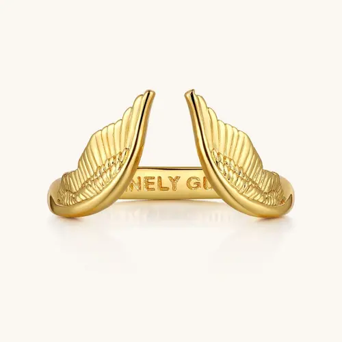 Angel Wings: Divine Guidance Ring Adjustable Rings Engraved Ring Personalized Jewelry Witchy Jewelry