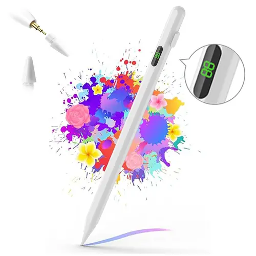 Stylus Pen for iPad, Bluetooth Digital Pencil with Palm Rejection, Tilt Sensitivity and Control Button, Compatible with iPad 6th–10th Gen, Pro 11/12.9-Inch, Air 3/4/5 and Mini 5/6/7,Andriod