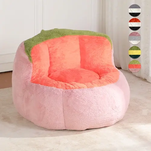 SOUTTEE Faux Fur Modern Casual Comfortable Durable Bean Bag Chair - Pre-Assembled Adults' Lounge Sofa, Fixed-Arm Single Floor Lounger, Living Room Decor Furniture, Multiple Color Options,familyfun