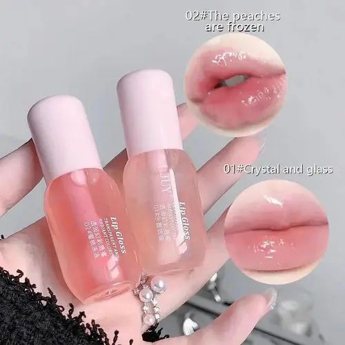 Moisturizing Lip Balm, 2 Counts/set HydratingGlossy Lip Glaze Stick Plumping Lip Oil for Girls &Women, Fall Gift, Christmas Gift, Mother's DayGift, Lip Stain, Skincare
