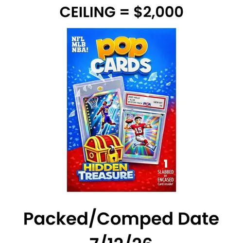1x POP CARDS HIDDEN TREASURE Multi Sport Box Floor $100 Ceiling $2,500