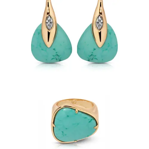 Turquoise Solstice Set Earring Brass Accessory Set Jewelry Set