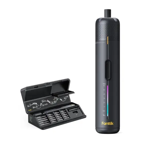Fanttik S2 Pro Cordless Electric Screwdriver Tool Set, 7 Torque Settings (0.5-6 Nm), 20 Magnetic Bits, 1/4" Hex Head, 90° Angle Adapter, Tools and Gadgets with Batteries, LED Lights & Storage for Home Repairs, Father's Day Gifts
