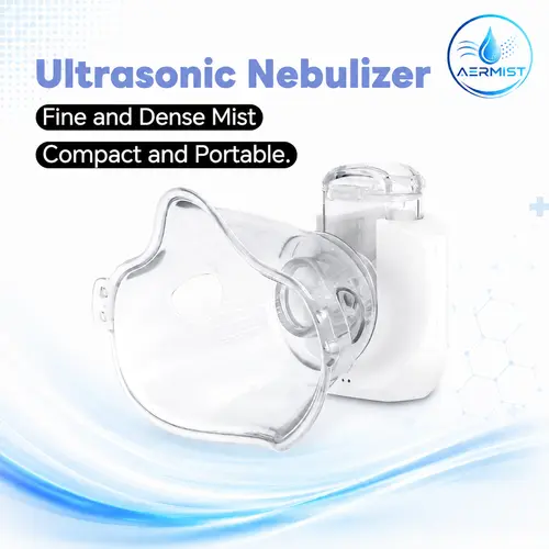 Portable Ultrasonic Nebulizer Machine, Rechargeable Mesh Nebulizer with Adult & Child Masks, Mouthpiece, Compact USB-Enabled for Home, Travel, Portable Nebulizer Machine