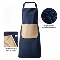 Unisex Casual Kitchen Apron - Strapless Design for Easy Wear & Removal, 3-Layer Composite Fabric with 3-Layer Protection, Detachable Towel, Waterproof Storage Pocket, All-Seasons Home Cooking Helper