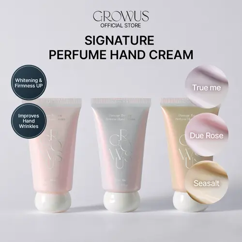 Growus Scented Perfume Hand Cream - 50ml/1.69 fl oz Aromatherapy Moisturizer, Hydrate Dry Hands with Shea Butter, Non-Sticky, Long-Lasting Scent (Due Rose, True Me, Sea Salt Fresh), Ideal for Birthdays, Anytime Self Care, Camping Essentials