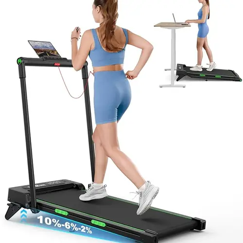 Walking Pad with Handle Bar, Manual Iincline Treadmill, Widened Running Belt,Compact Under Desk Portable Treadmill with Remote Control