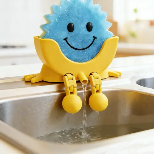 Cute Sponge Holder with Drainage - Funny Sponge Stand for Kitchen Sink - Kitchen Gadgets Accessories