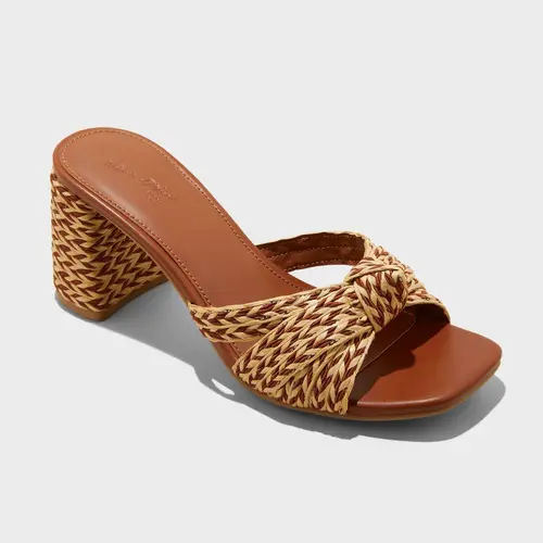 Women's Aaliyah Raffia Strappy Knot Heeled Sandals - Women's Sandals (Universal Fit)