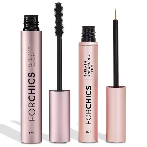 ForChics Lash Growth and Volume Duo - Lash Serum + Nourishing Mascara | 24/7 Lash Transformation System - Prostaglandin-Free, Hormone-Free - Instant Volume + Long-Term Growth