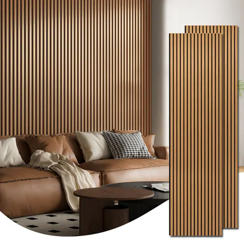 Art3d Wood Slat Acoustic Wall & Ceiling Panels - 3D Fluted Veneer Wall Board, 24"x94.5", 2-Pack, 31 Sq.Ft Coverage, Ideal for Living Room Decor, Wall Board Panel