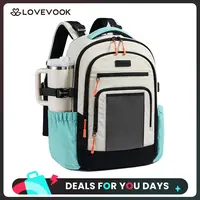 LOVEVOOK Laptop Backpack with Large Cup Holder,17.3 Inch Work Computer Bag with Chest Buckle Back Pad Shoulder Buckle,Waterproof Business Backpack College Teacher Bag for Gift Travel,TikTokShopBackToSchool