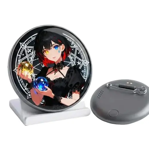Digital Badge Photo Video GIF Display Screen Pins Pixel Touchscreen Lightweight 500mAh Long Battery Life Portable Multi-functional Two-dimensional Anime & Gaming Merchandise & Collectibles Gifts for Men Women, Fashion Accessory, Accessories