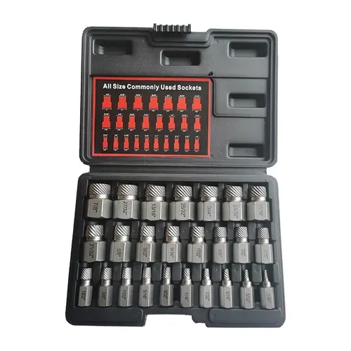 25Pcs Screw Extractor Set,Multi-Spline EZ Out Bolt Extractor,CR-MO Chrome Molybdenum Steel,Heavy Duty Stripped Rounded Rusted Broken Screw & Bolt Remover,Father's Day Gift for Dad #summerfinds