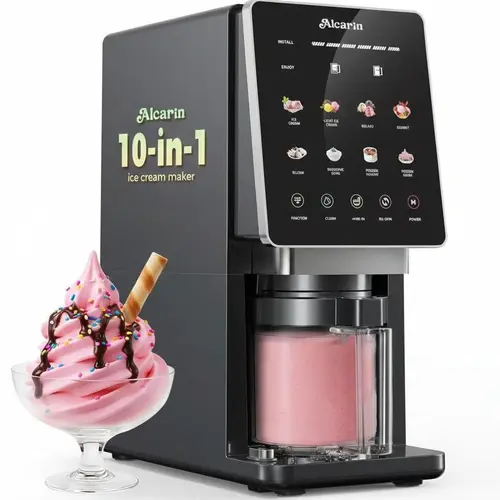【BackToSchool】10-Function Electric Ice Cream Maker with Dedicated Cleaning Program, 8 Preset Programs + Mix-In & Re-Spin, Homemade Ice Cream, Gelato, Froyo & More, High-Protein, Keto, Vegan & Dairy-Free Options