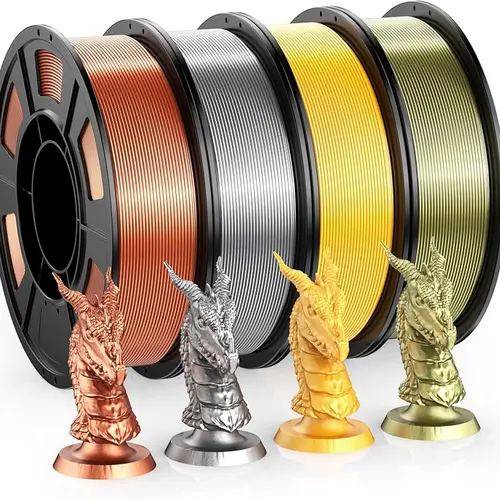 PLA Filament 1.75mm, 4 Rolls x 250g Mini Spools, Small Roll Bundle for 3D Printers, Not for 1kg Spool AMS/Multi-Color Systems, ±0.02mm, Clog-Free, Tangle-Free