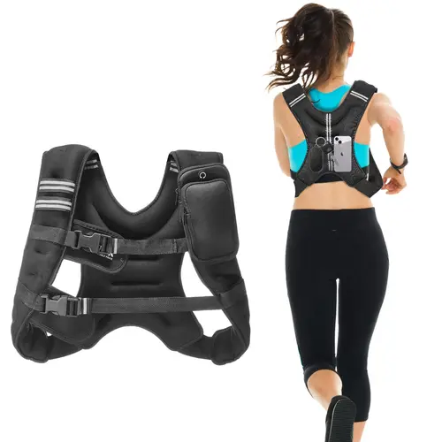 【SummerFinds】VEVOR Weighted Vest,  12 lbs Weight Vest with Reflective Stripe, Adjustable Buckle Body Weight Vest for Men Women, Workout Equipment for Strength Training, Running, Jogging, Fitness, and Weight Loss