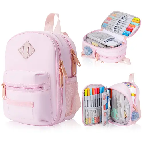 Babysun Large Capacity Pencil , Mini Backpack Pencil Case, Pen Pouch Organizer with School Supplies for Student, Teen Girls, Adults（No Stationery Included