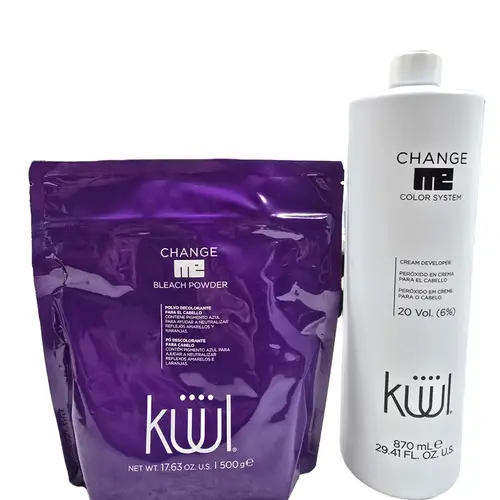 Professional Hair Color Lightening Kit - 7-Level Bleaching Powder (500g), 20 Vol Peroxide Included, Mix Easily for Highlights/Balayage