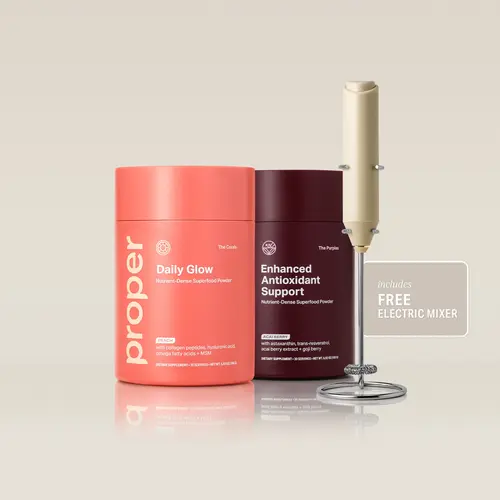 The Fall Glow-Up Superpowder Bundle for Antioxidant, Digestive & Skin Support - Acai Antioxidant Superfood Powder, Skin Glow Superfood Powder + Water Bottle