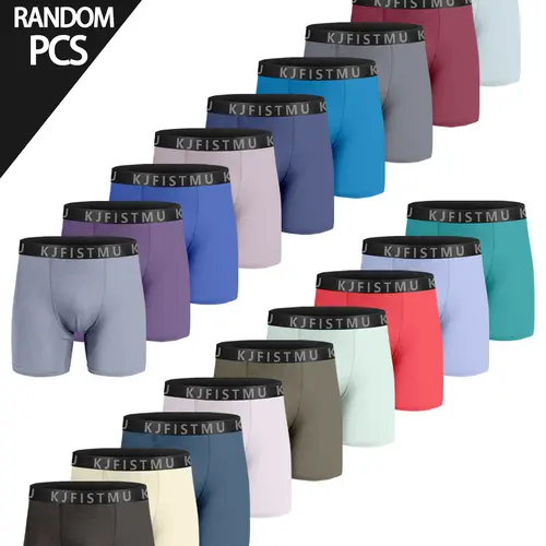 12-Piece Solid Color KJFISTMU Men's Boxer Briefs Set Soft and Comfortable, Tag-Free Design Ideal for Sports with Minimalist Style Lightweight and Breathable for Zero Restriction Mix and Match Multiple Colors for Freedom Men's Underwear Set