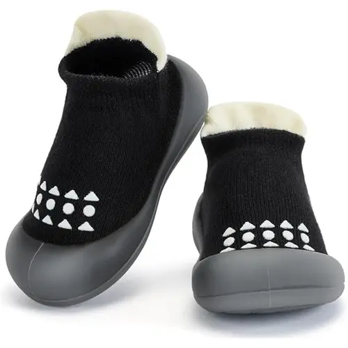 SAMGU Non-Slip Baby Sock Shoes Brown/BLACK/PINK/GREY Toddler Walking Sneakers Soft Flexible Barefoot Style Breathable Lightweight Durable Slippers for Infants 6-36 Months Boys Girls