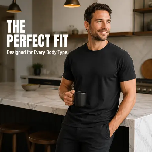 greenink Men’s 100% Cotton Short-Sleeve Crew Neck Basic Top, 180 GSM Soft Durable Breathable Plus-Size Tee, Classic White Black Everyday T-Shirt, S-3XL Summer Outdoor Wear, Shortsleeve, Plussize