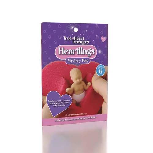 True Heart Treasures Reborn Mini Silicone Baby Mystery Capsule 6cm Blind Bag Collectible with Accessories & Foam Heart for Collectors
