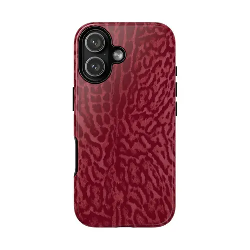 Burgundy Leopard Print Tough Phone Case, Stylish Protective Cover Hard Case Tough 2-piece Phone Case For iPhone 17 16 15 14 13 12 11  Pro Max Air Compatible with Samsung Galaxy S26-S21,back to school,back to school haul