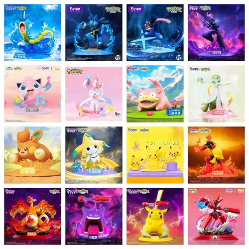 Pokémon Funism Official Chinese Exclusive Authentic Mini Figurines - Premium Plastic Desktop Display, Collector Gift - 6 Characters (Gengar,Mimikyu,Pikachu,Sylveon,Mew,Magikarp), Multiple Designs, Approx. 4", Mini Figure, Authentic Collectible, Collectibl