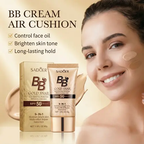 40g Snail Sunscreen SPF 50+ BB Cream, Moisturizing Primer, Hydrating Sunscreen, Sunscreen Foundation