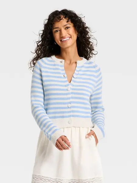 Women's Crewneck Cotton Cardigan - Universal