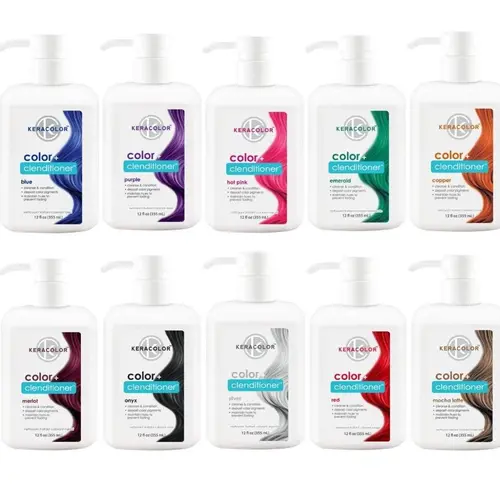 Keracolor Color + Clenditioner Gentle Hair Dye - 12 fl oz (355ml) Salon Hair Coloring Conditioning Treatment, Hydrolyzed Keratin Conditioning Formula for Vibrant Tones, Soft Manageable Shiny Temporary Depositing Treatment (Apply 3-15 Min), Temporary Hair
