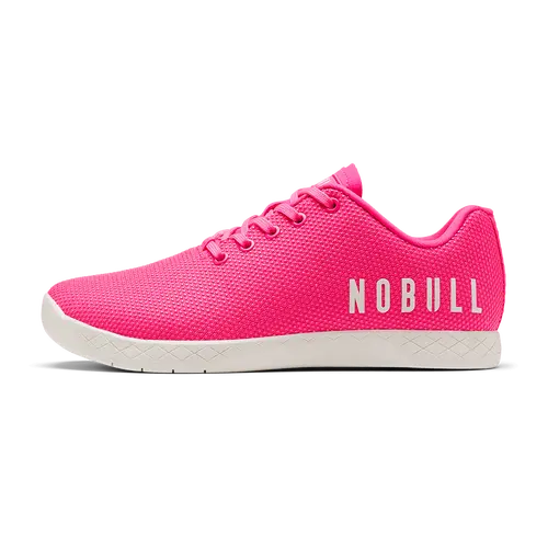 NOBULL Women's Outwork Shoe in Neon Pink Classic White - OG Strength Training Shoe, Durable Gym Trainer, Lifting Sneaker