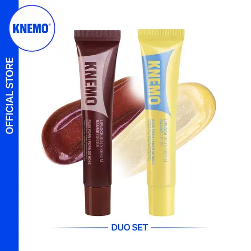 KNEMO Bungeoppang Limited Edition Lip Balm Duo, Hydrating Tinted Jelly Serum with Luminous Shimmer, Moisturizing Lip Care, Lip Care Routine