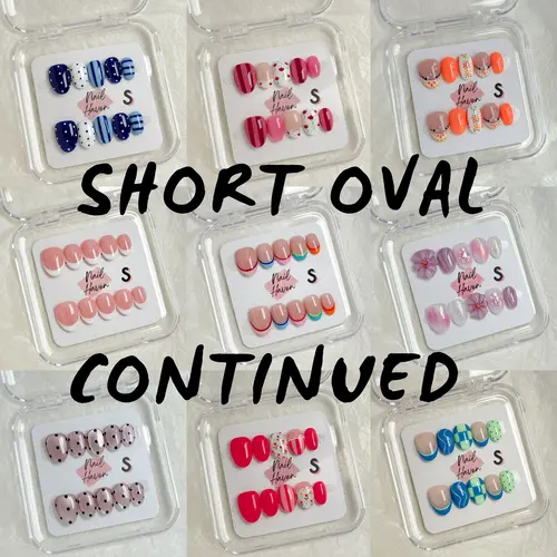 NailHaven| Short Oval Continued  Collection| short length 17mm handmade press on  nails| oval shape nails| Acrylic Fake Nails Handmade High Quality 10 Pcs Reusable Nail Art