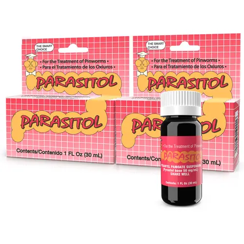 PARASITOL Liquid Pinworm Relief Treatment - 2-Pack, 1 Fl Oz Each, for Healthcare and Selfcare