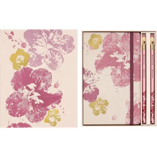 Moleskine 2026 Limited Edition Sakura Gift Set - FSC Certified Aesthetic Artistic Illustration Notebook, Journal, 2 Blackwing Firm Graphite Pencils in Reusable Box