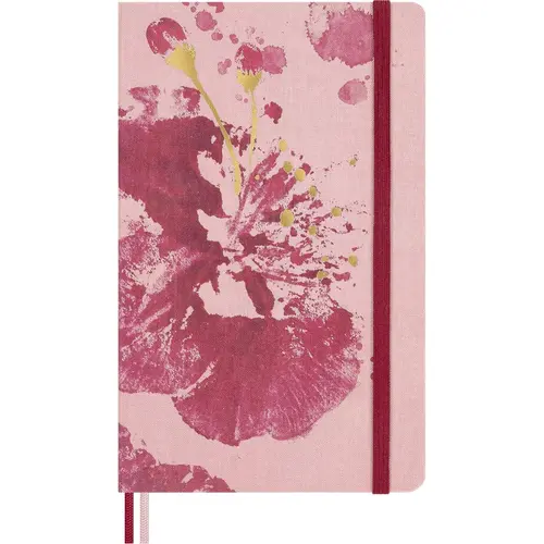 Moleskine Limited Edition 2026 Sakura Cherry Print Hardcover Journaling Notebook, Large (5in x 8.25in), Plain/Blank, 176 Pages