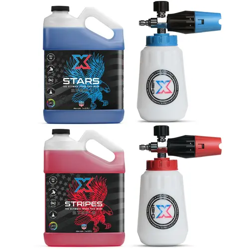 Chem-X Stars and Stripes Chrome Cannon Kit, Automotive Car Wash Accessory for Car Washing & Maintenance